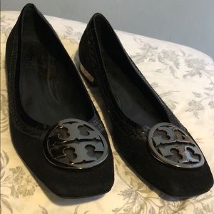 Tory Burch suede leather trim flats size 8